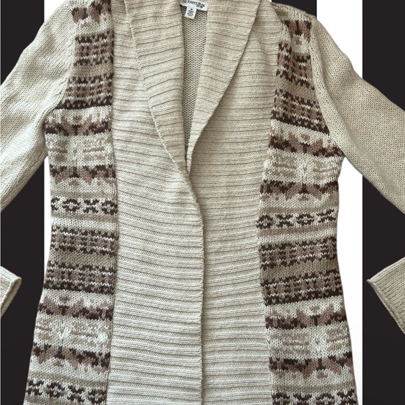 St. John’s Bay Open Cardigan Sweater Drape Collar Women’s M Festive Momcore - Picture 6 of 12